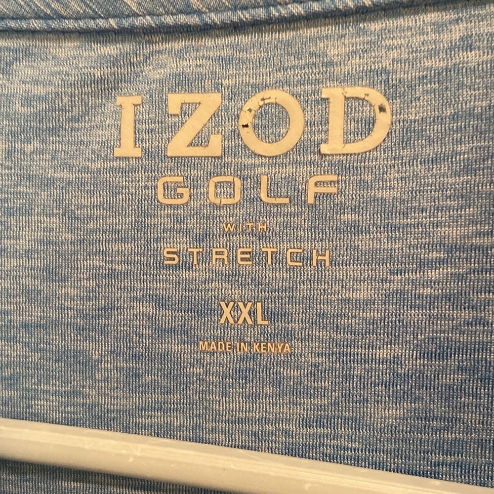 💙Izod Golf With Stretch Polo Shirt Size XXL Blue Short Sleeve - Picture 3 of 8